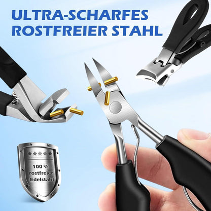 Profi Nagelknipser Set 5-teilig Edelstahl für dicke & eingewachsene Nägel