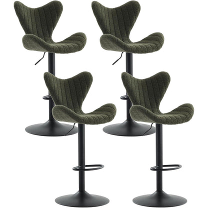 Moderner Barhocker 4er Set, Höhenverstellbar, Grün