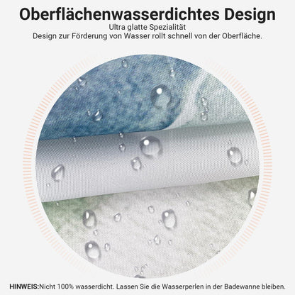 Duschvorhang Textil 160x160 cm Blatt, Wasserabweisend, Waschbar