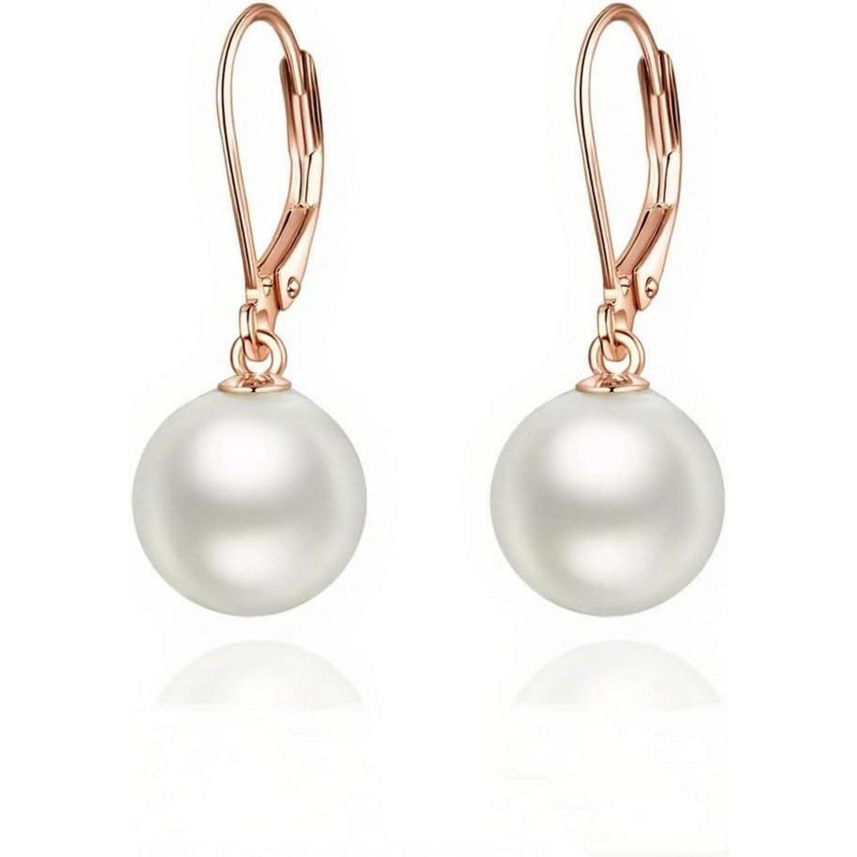 Hängende Perlenohrringe Sterling Silber Roségold
