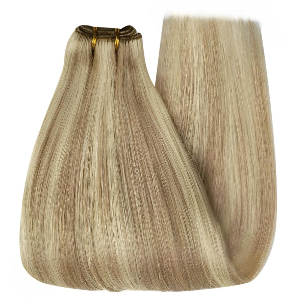 Echthaar Tressen Blond 60 cm – Goldblond Highlights