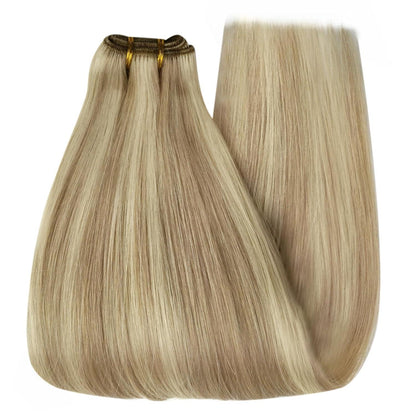 Echthaar Tressen Blond 60 cm – Goldblond Highlights