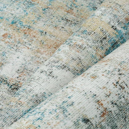 Blauer Gelber Teppich 240x300cm – Waschbar & Rutschfest