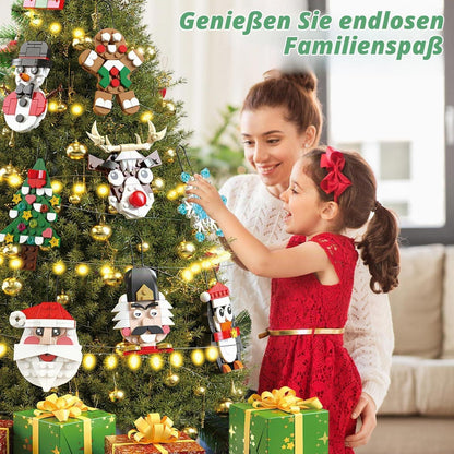Adventskalender Weihnachten: 12 Baustein-Ornamente zum Selberbauen