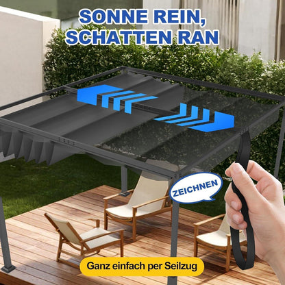 Verstellbare Pergola 3x4m – Terrassenüberdachung für Garten & Pool