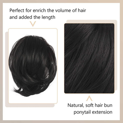 Haarteil Dutt Pferdeschwanz kurz, Dark Auburn 20cm