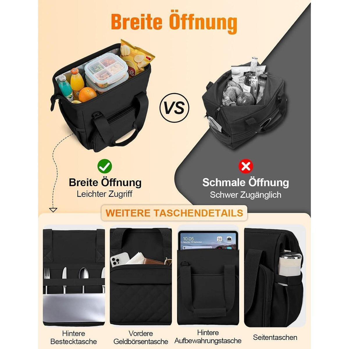 Kühltasche 20L – Wasserdichte Lunchtasche mit Fächern & Gurt