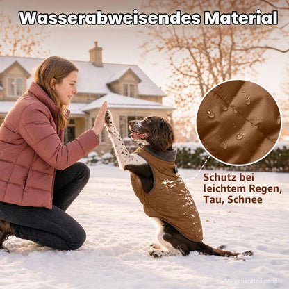Warmer Fleece Hundemantel mit Geschirr & D-Ring – Winterjacke XS