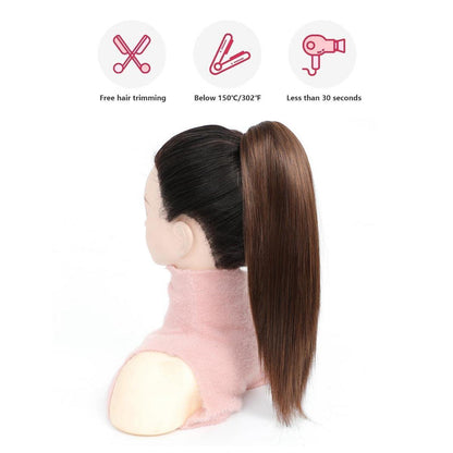 Synthetischer Pferdeschwanz Clip-in, Mittelbraun, 40cm