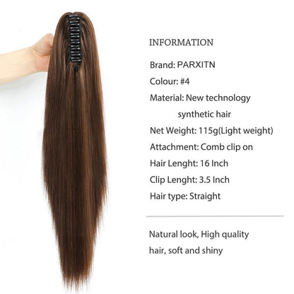 Synthetischer Pferdeschwanz Clip-in, Mittelbraun, 40cm