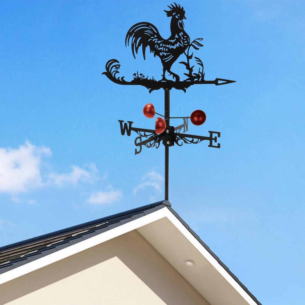 Metall Wetterhahn Windfahne 58x33cm – Retro Gartendeko