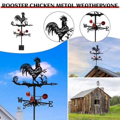 Metall Wetterhahn Windfahne 58x33cm – Retro Gartendeko