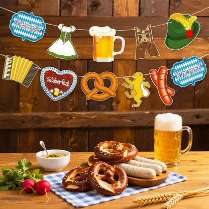 Berfest Girlande Deko 2er-Set | Bayerische Bunting Banner Oktoberfest