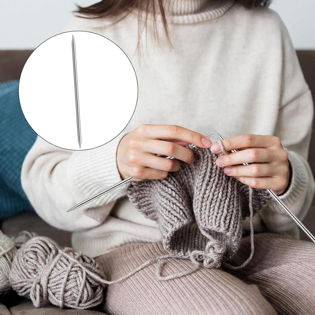 Doppelspitzen Stricknadel Set Edelstahl – 65 Teile, 13 Größen