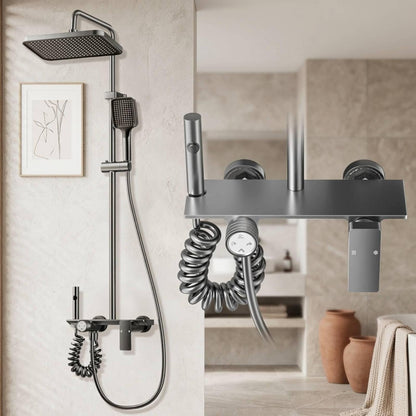 Duschsystem Komplettset mit Regendusche & Handbrause, höhenverstellbar