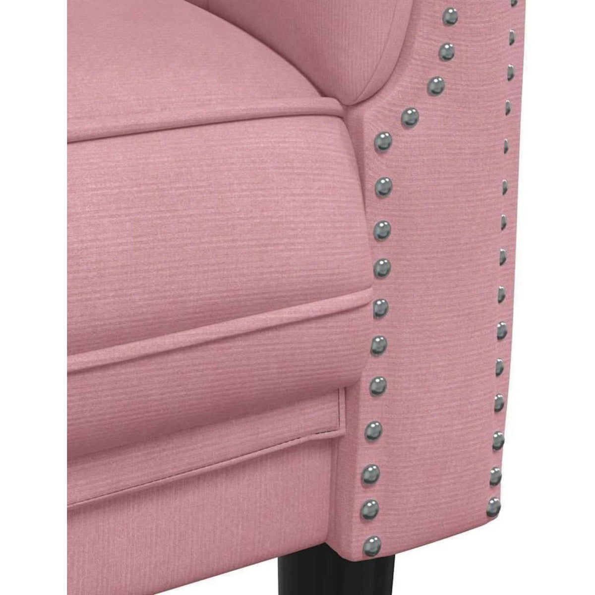 Rosa Samt 3-Sitzer Sofa – Modernes Bodencouch Sofa