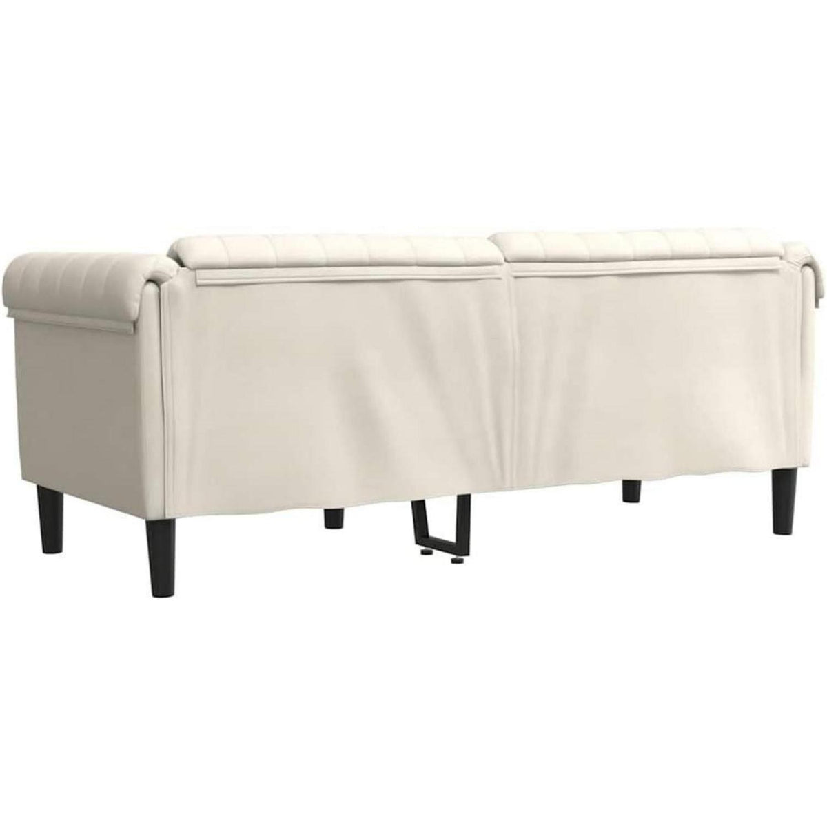 2-Sitzer Sofa Creme Samt – Bequeme Leseecke mit Holzbeinen