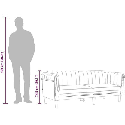 2-Sitzer Sofa Dunkelgrün Samt | Moderner Akzentstuhl mit Kissen