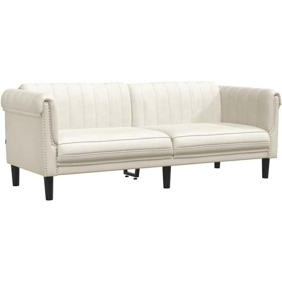 3-Sitzer Sofa Creme Samt – Wohnzimmer Sessel