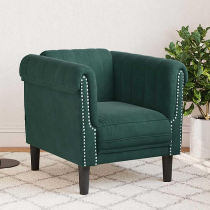 Dunkelgrüner Samt Sessel – Moderner Wohnzimmer Couch