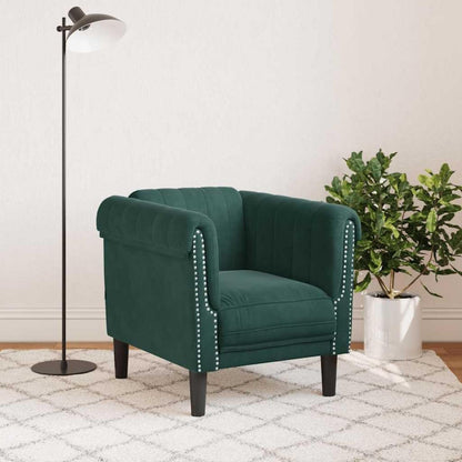 Dunkelgrüner Samt Sessel – Moderner Wohnzimmer Couch