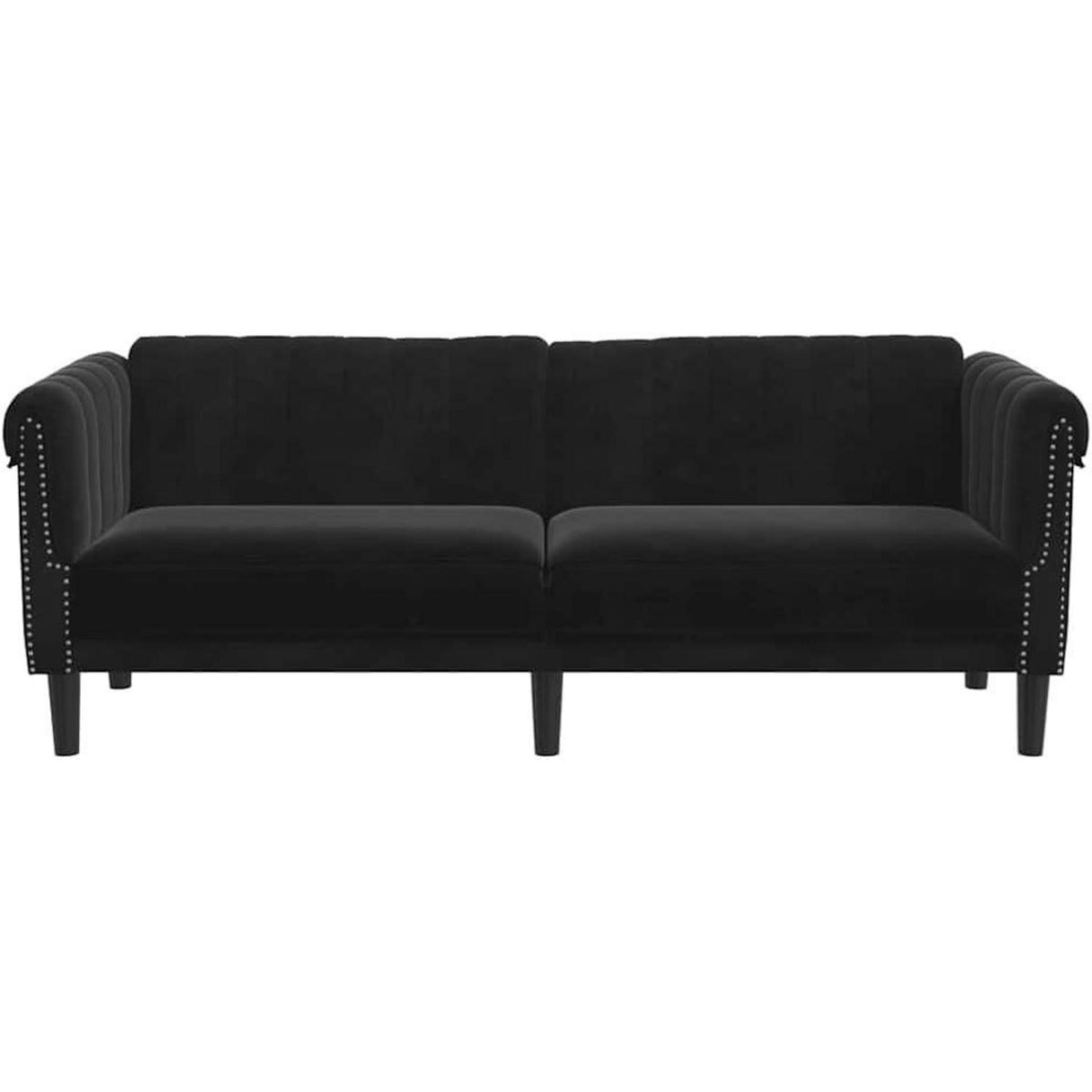 3-Sitzer Sofa Schwarz Samt – Moderne Bodencouch