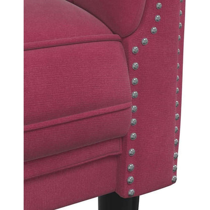 Weinrotes 3-Sitzer Sofa aus Samt – Wohnzimmer & Schlafzimmer