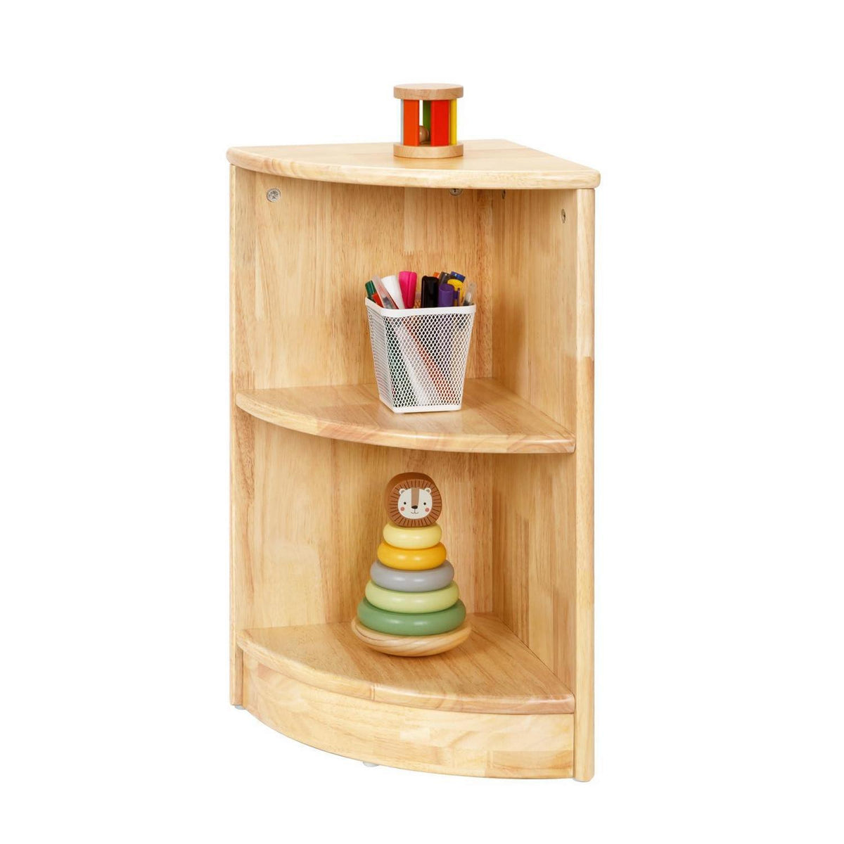 Kinderregal Holz Eckregal Spielzeugschrank 2 Ebenen 30x30x60cm
