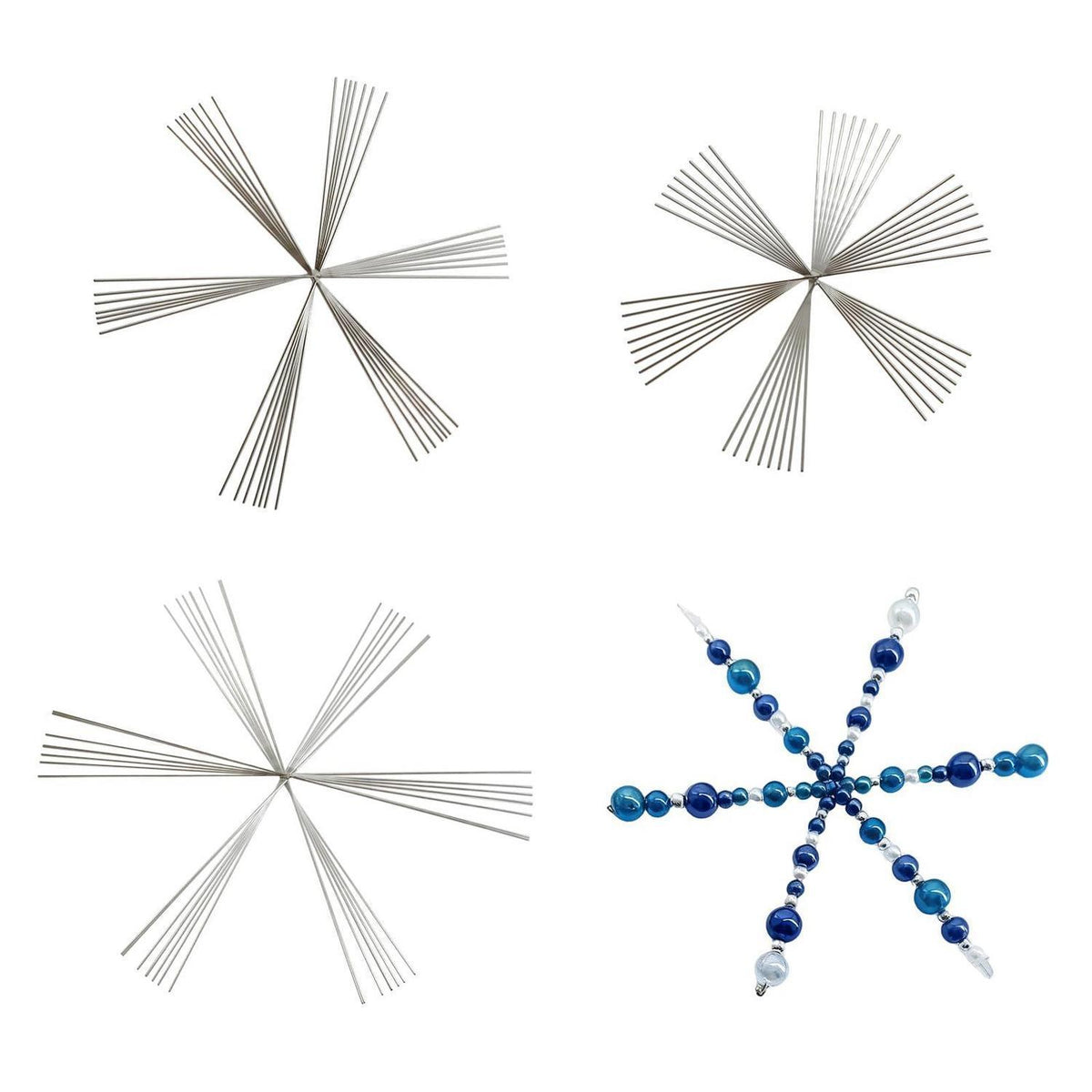 Drahtsterne Set Weihnachten – 24/36 Schneeflocken Perlensterne DIY