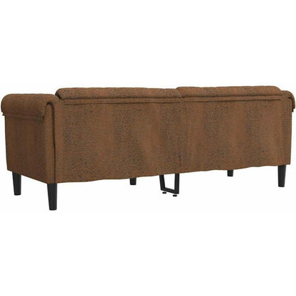 3-Sitzer Schlafsofa Braun Kunstleder mit Schlaffunktion