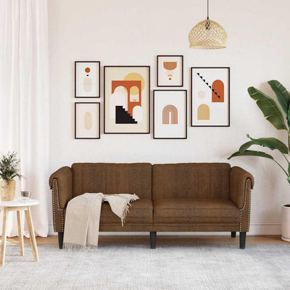 2-Sitzer Sofa Braun Kunstleder – Gemütlicher Sessel für Wohnzimmer