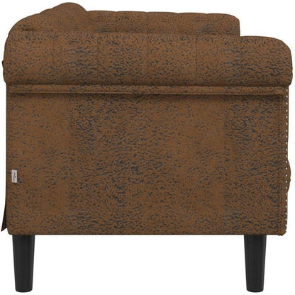 2-Sitzer Sofa Braun Kunstleder – Gemütlicher Sessel für Wohnzimmer