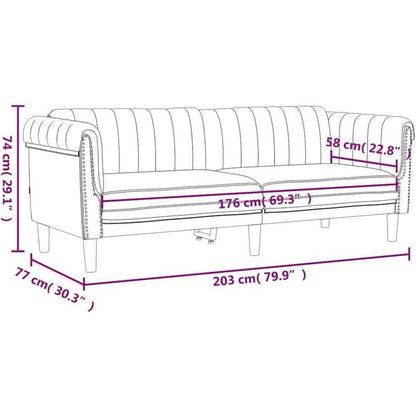 3-Sitzer Sofa Blau Samt – Schlafsofa mit Memory Schaum
