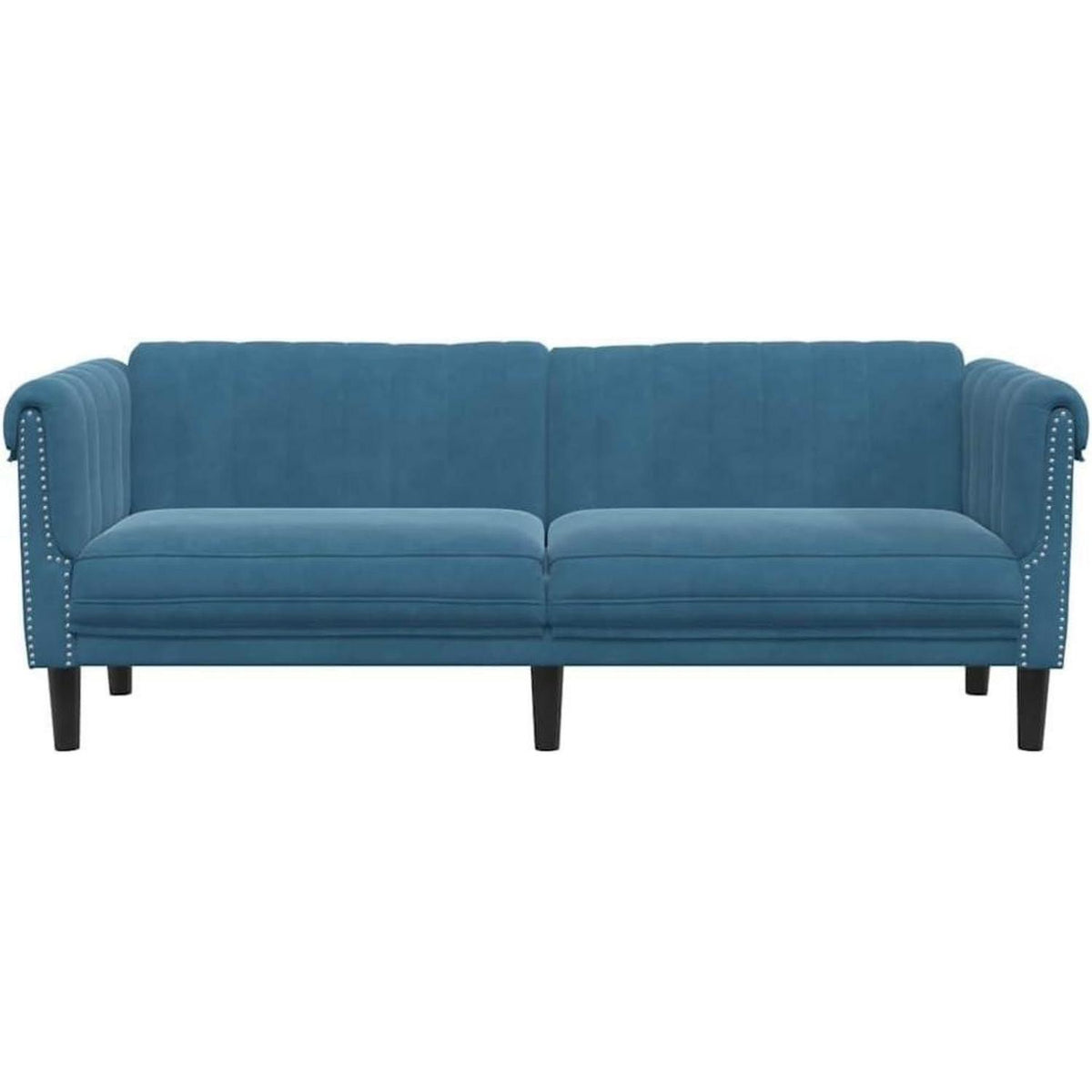 3-Sitzer Sofa Blau Samt – Schlafsofa mit Memory Schaum
