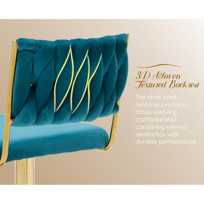 Barhocker 2er Set, Drehbar, Höhenverstellbar, Teal