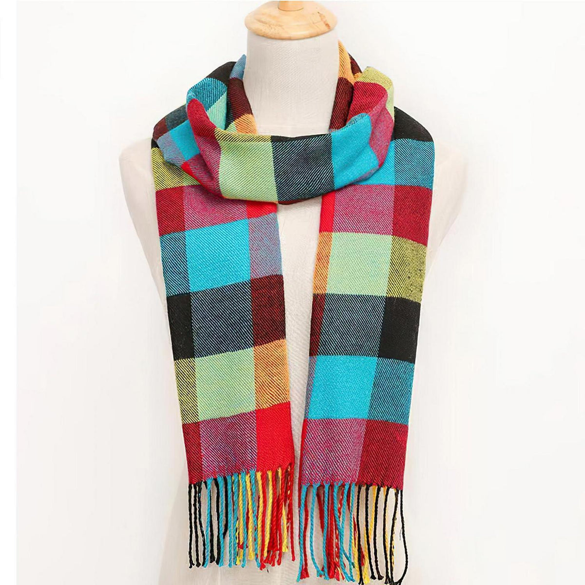 Karierter Schal Damen Herren, Tartan Winterschal 190cm, warm & weich