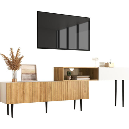 Modulares TV-Lowboard Weiß mit verstellbarer Länge