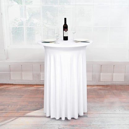 Weißer Spandex Cocktail Tischrock 4er-Set (110x80cm)