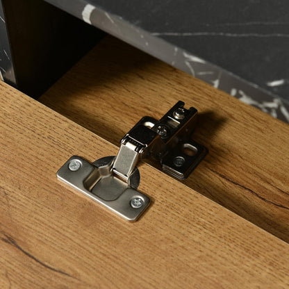 Platzsparendes TV-Board mit Längenverstellung & Marmor-Holz Design