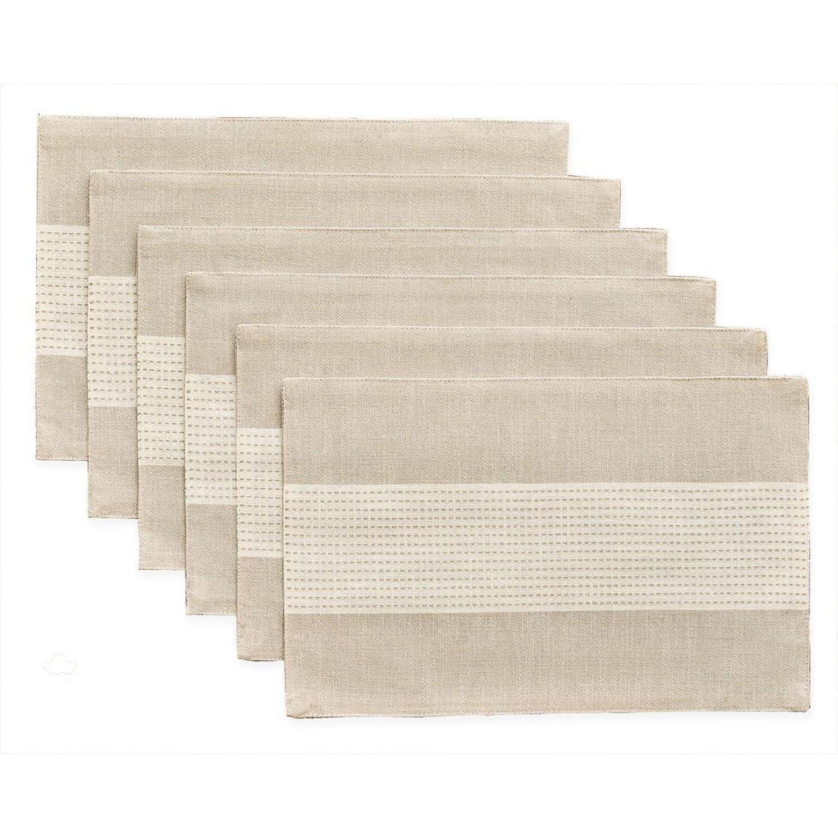 Tischsets Baumwolle Leinen 6er Set Creme Kaffee