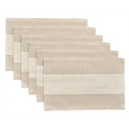 Tischsets Baumwolle Leinen 6er Set Creme Kaffee
