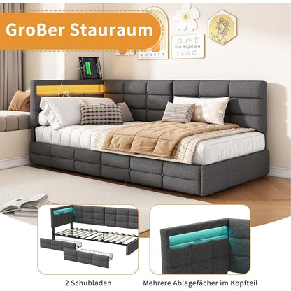 Schlafsofa 90x200/180x200 cm mit Lattenrost & Auszug
