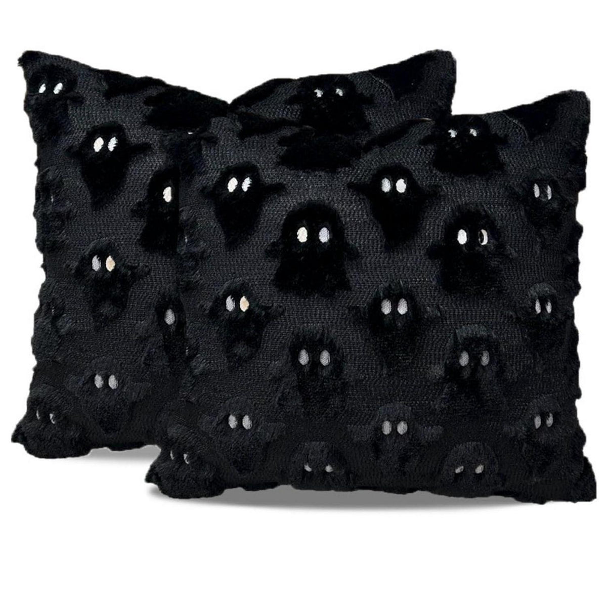 Halloween Kissenbezug 45x45cm Geister Design Schwarz