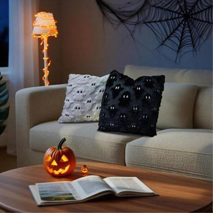 Halloween Kissenbezug 45x45cm Geister Design Schwarz