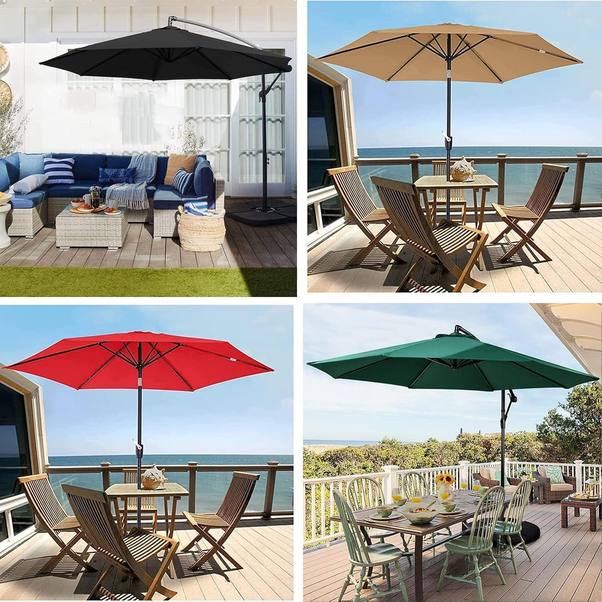 Sonnenschirm Ersatzbezug 200cm Champagner UV80 Windfest