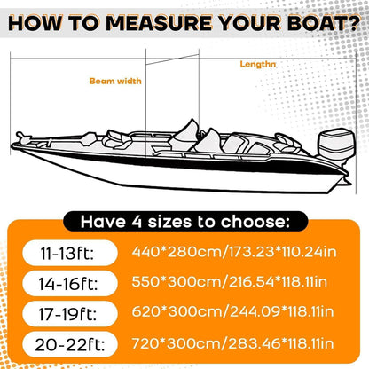 Wasserdichte Bootsplane 14-16ft – Abdeckplane für V-Rumpfboote