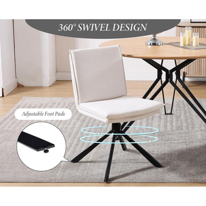 Drehbarer Esszimmerstuhl 2er Set – Weiß, Komfort & Modern