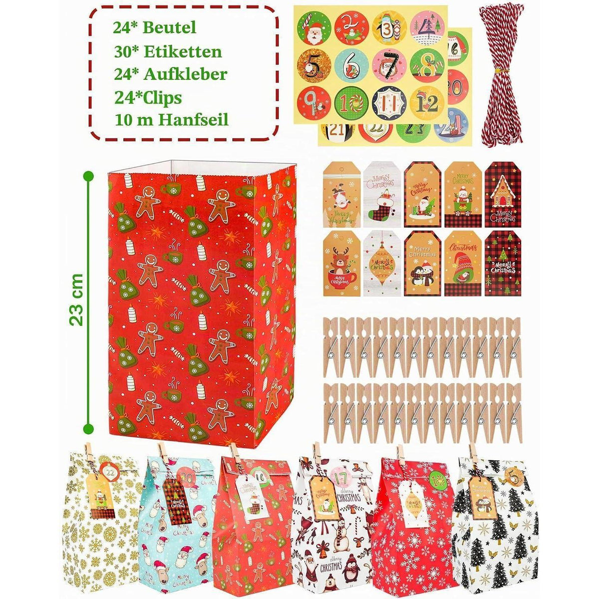 DIY Adventskalender zum Befüllen – Weihnachtskalender Set