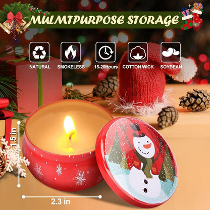 Weihnachtsduftkerzen-Set 6er Pack - Sojawachs Aromatherapie