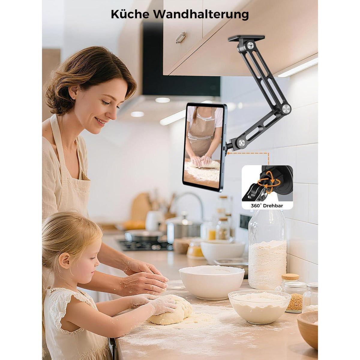 Magnetische Tablet Wandhalterung 360° drehbar & ausziehbar